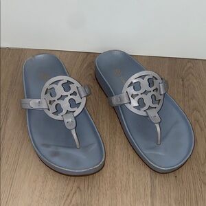 Tory Burch Miller Cloud Sandals Gray/Blue size 6